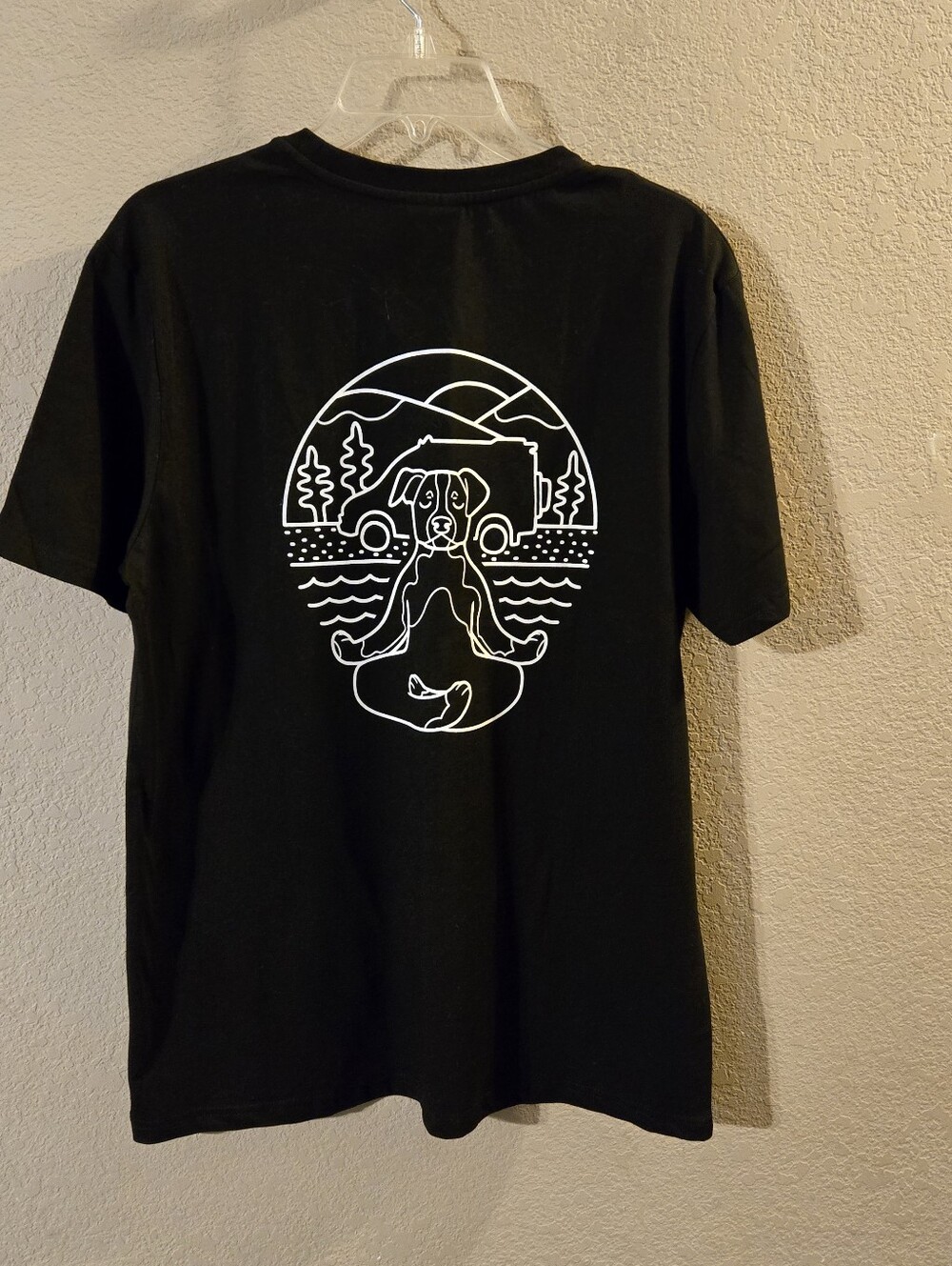 Juniper Creates Black Graphic Happy Camper Short Sleeve T Shirt Unisex